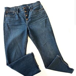 J.Crew Womens 31 Demi Boot Kick Crop Button Front Jeans